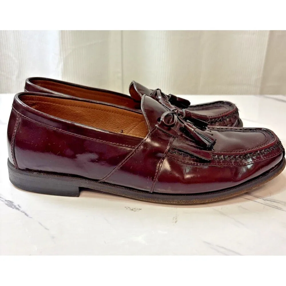Johnston & Murphy  20-0588 Mens 10 Medium leather slip-on
